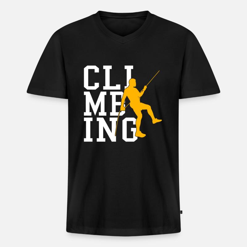 Klettern - Männer Premium Bio T-Shirt mit V-Ausschnitt - Schwarz