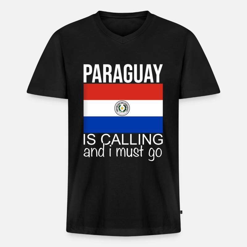 Paraguay Spruch - Männer Premium Bio T-Shirt mit V-Ausschnitt - Schwarz