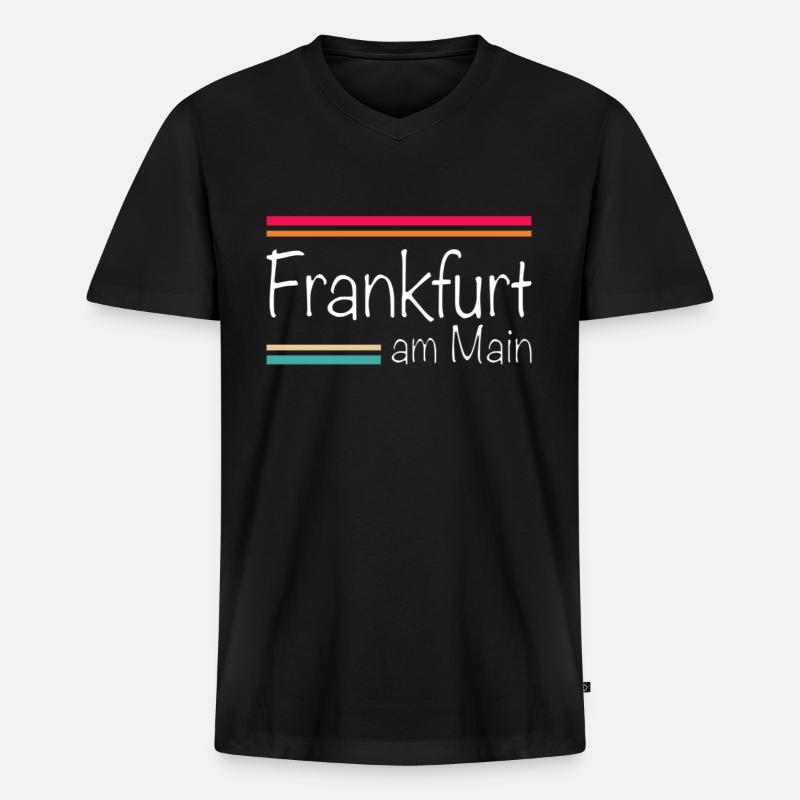 Frankfurt am Main - Männer Premium Bio T-Shirt mit V-Ausschnitt - Schwarz
