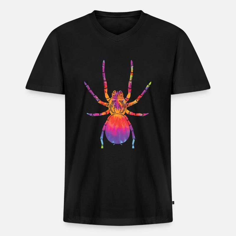 Tarantel - Männer Premium Bio T-Shirt mit V-Ausschnitt - Schwarz