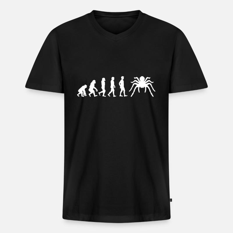 Tarantel - Männer Premium Bio T-Shirt mit V-Ausschnitt - Schwarz