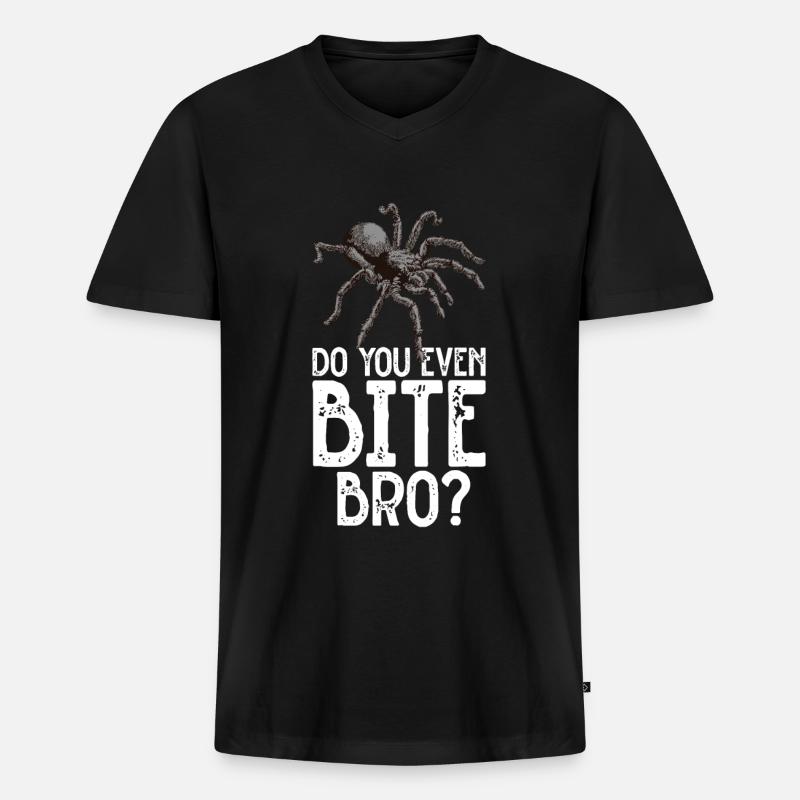 Tarantel - Männer Premium Bio T-Shirt mit V-Ausschnitt - Schwarz