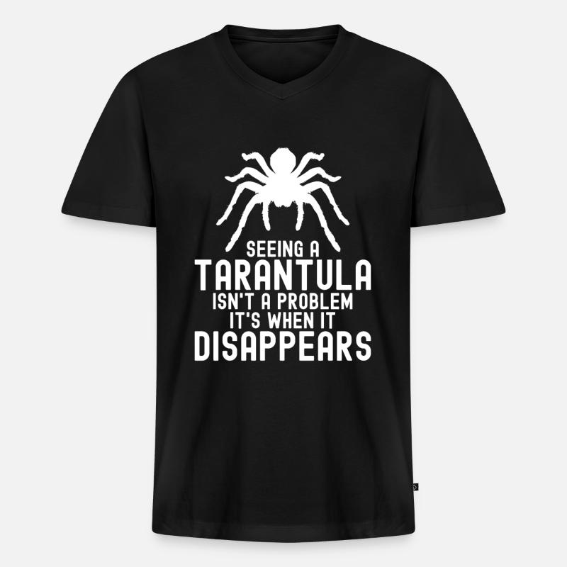 Tarantel - Männer Premium Bio T-Shirt mit V-Ausschnitt - Schwarz