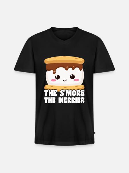 Marshmallow S'more - Men's Premium Organic T-shirt with V-neck - black