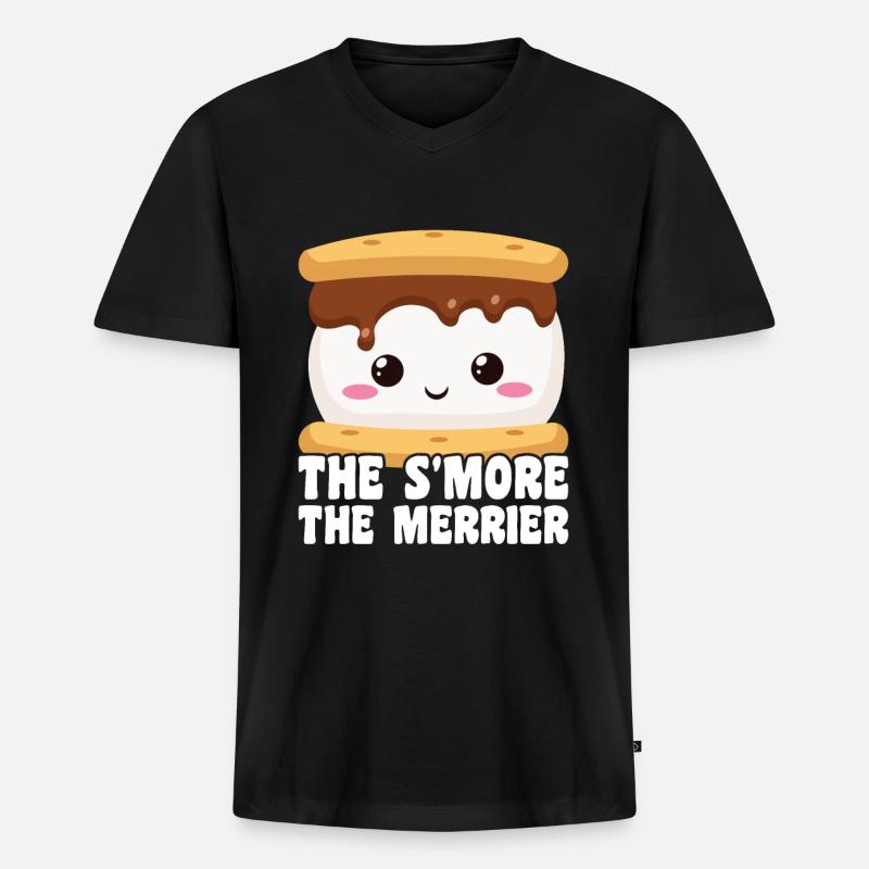 Skumfidus S'more - Premium økologisk T-shirt med V-hals til mænd - sort