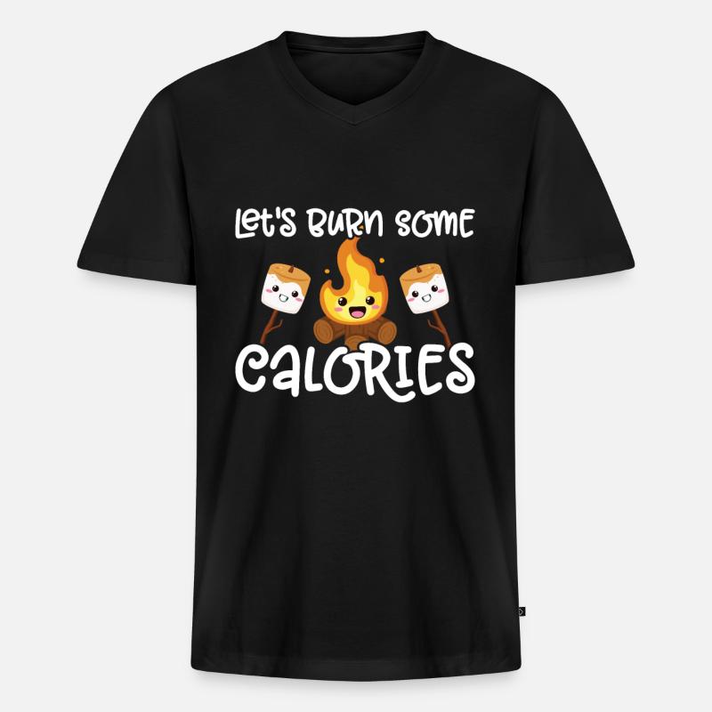 Marshmallow S'more - Männer Premium Bio T-Shirt mit V-Ausschnitt - Schwarz