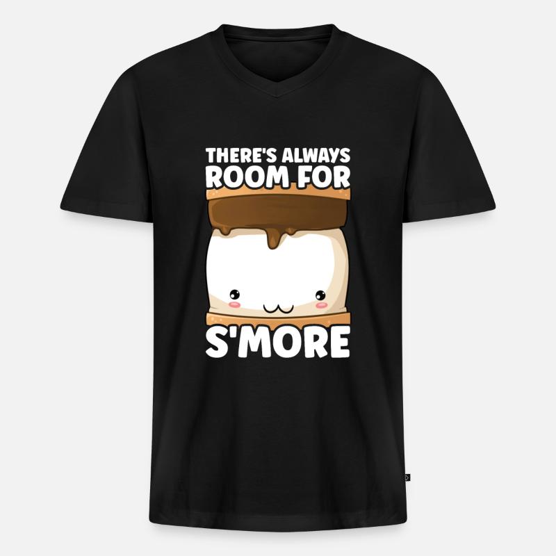 Marshmallow S'more - Männer Premium Bio T-Shirt mit V-Ausschnitt - Schwarz