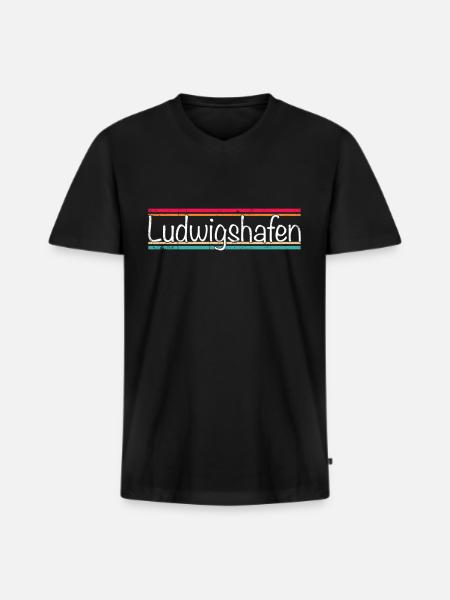 Ludwigshafen - Men's Premium Organic T-shirt with V-neck - black