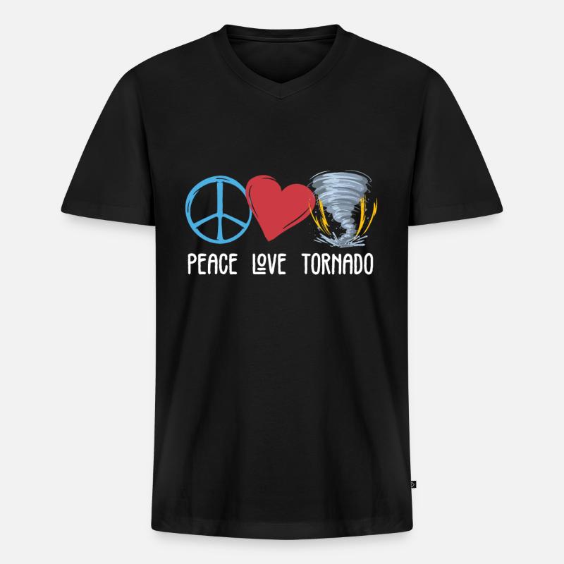 Tornado - Männer Premium Bio T-Shirt mit V-Ausschnitt - Schwarz