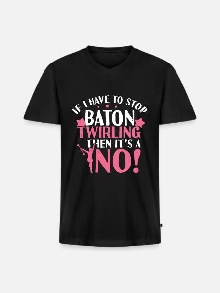 Tambourstab swirling - Men's Premium Organic T-shirt with V-neck - black