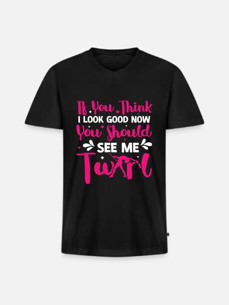 Tambourstab swirling - Men's Premium Organic T-shirt with V-neck - black
