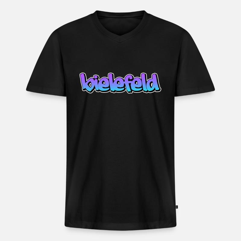 Bielefeld graffiti - Männer Premium Bio T-Shirt mit V-Ausschnitt - Schwarz