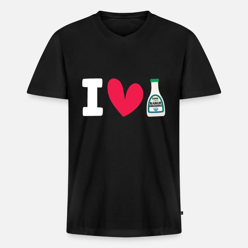 Ranch -Dressing -Ranch -Salatdressing - Männer Premium Bio T-Shirt mit V-Ausschnitt - Schwarz