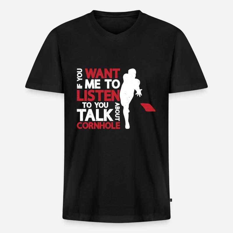 Cornhole - Männer Premium Bio T-Shirt mit V-Ausschnitt - Schwarz