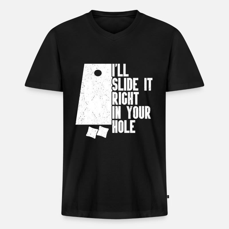 Cornhole - Männer Premium Bio T-Shirt mit V-Ausschnitt - Schwarz