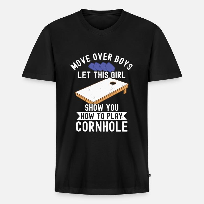 Cornhole - Männer Premium Bio T-Shirt mit V-Ausschnitt - Schwarz