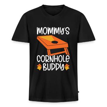 Cornhole - Männer Premium Bio T-Shirt mit V-Ausschnitt - Schwarz - Vorne - Nico (187cm)