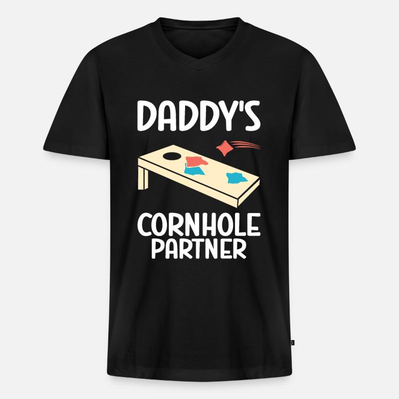 Cornhole - Männer Premium Bio T-Shirt mit V-Ausschnitt - Schwarz
