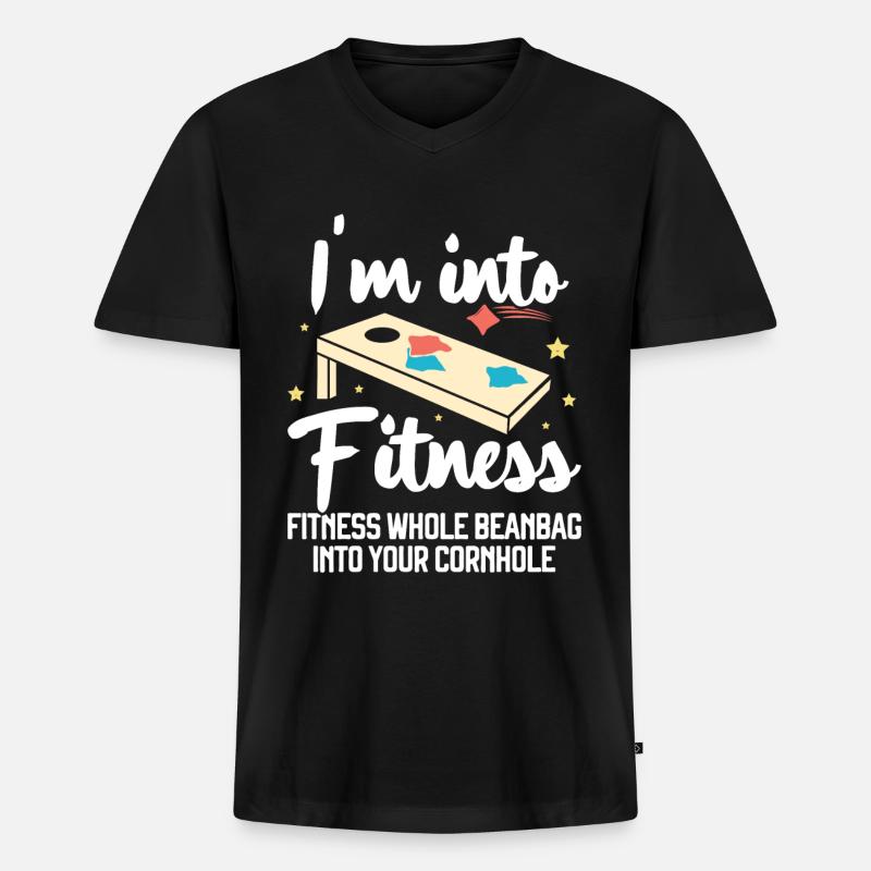 Cornhole - Männer Premium Bio T-Shirt mit V-Ausschnitt - Schwarz