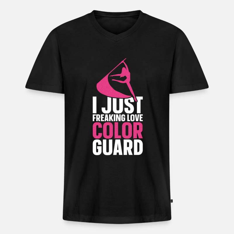 Farbschutz - Männer Premium Bio T-Shirt mit V-Ausschnitt - Schwarz