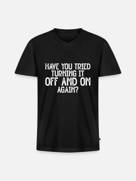 Computerreparaturtechnologie -Support -Technologie - Männer Premium Bio T-Shirt mit V-Ausschnitt - Schwarz