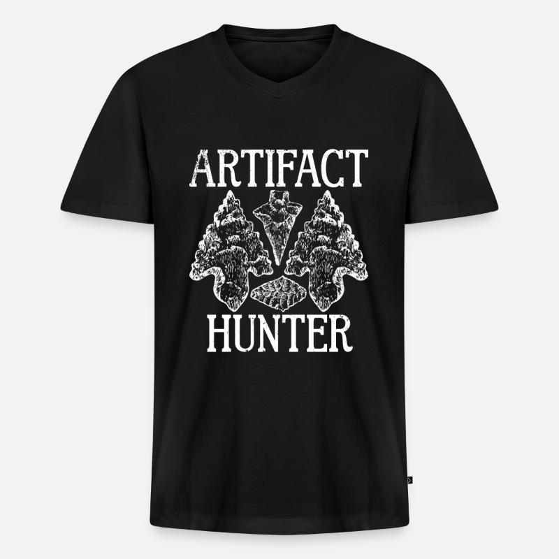 Pfeilspitzenjagd Artefakte Bogenschießen - Männer Premium Bio T-Shirt mit V-Ausschnitt - Schwarz