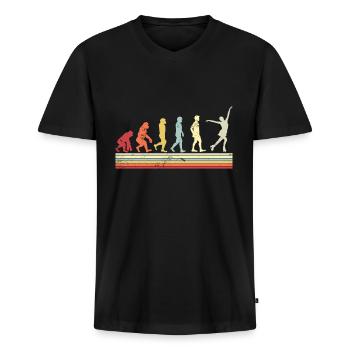Eis Skating -Skater Eisschild Skate Girl - Männer Premium Bio T-Shirt mit V-Ausschnitt - Schwarz - Vorne - Nico (187cm)