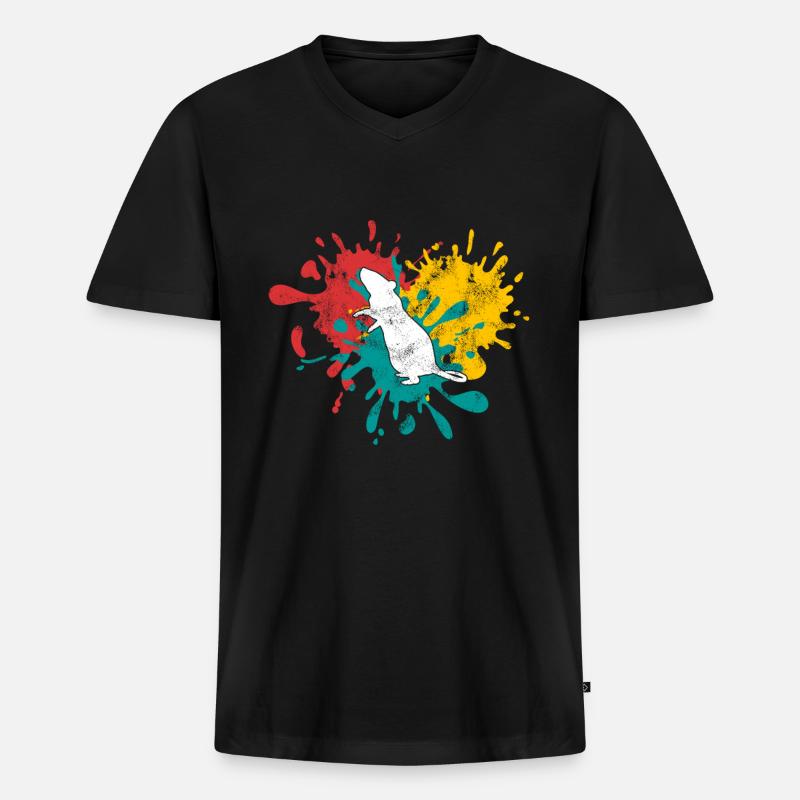 Maus - Männer Premium Bio T-Shirt mit V-Ausschnitt - Schwarz