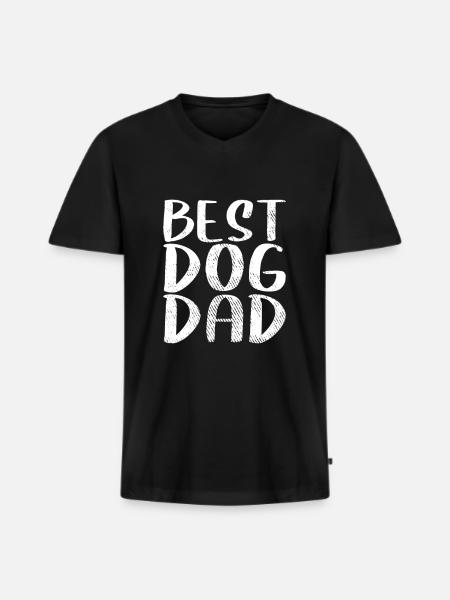 best dog dad - Männer Premium Bio T-Shirt mit V-Ausschnitt - Schwarz