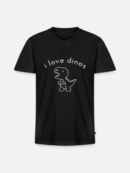 J’adore les dinos - T-shirt encolure en V Premium bio Homme - noir