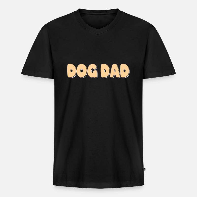 Hunde Papa - Männer Premium Bio T-Shirt mit V-Ausschnitt - Schwarz