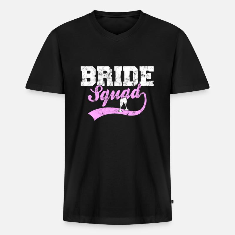 Bride Squad - Männer Premium Bio T-Shirt mit V-Ausschnitt - Schwarz