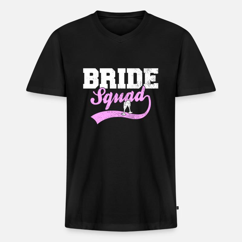 Bride Squad - Männer Premium Bio T-Shirt mit V-Ausschnitt - Schwarz