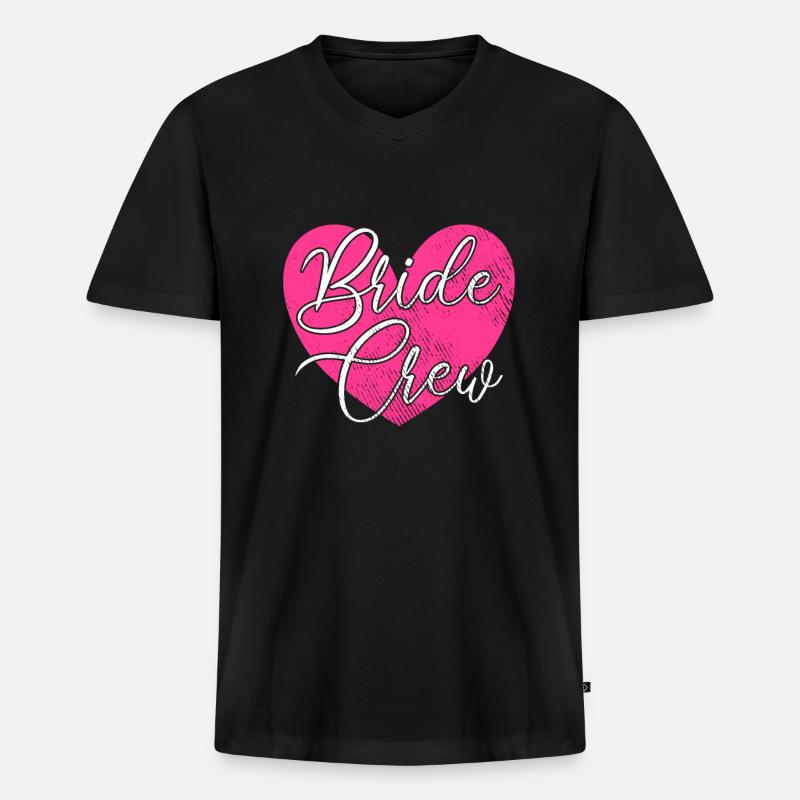 Team Braut bride crew - Männer Premium Bio T-Shirt mit V-Ausschnitt - Schwarz