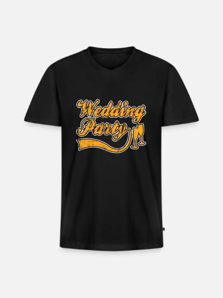 Hochzeitsfeier - Männer Premium Bio T-Shirt mit V-Ausschnitt - Schwarz