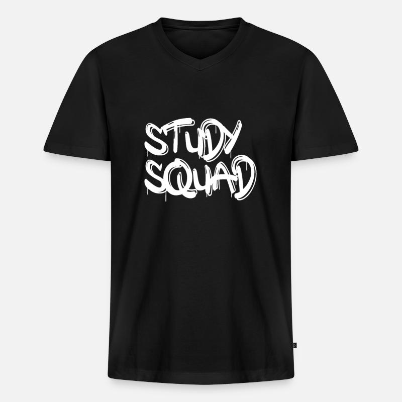 study squad - Männer Premium Bio T-Shirt mit V-Ausschnitt - Schwarz
