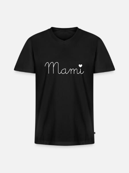 Mama Mami - Men's Premium Organic T-shirt with V-neck - black