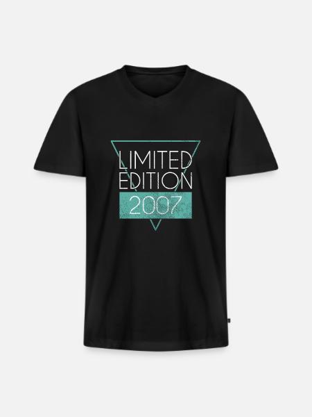 Limited Edition 2007 - Männer Premium Bio T-Shirt mit V-Ausschnitt - Schwarz