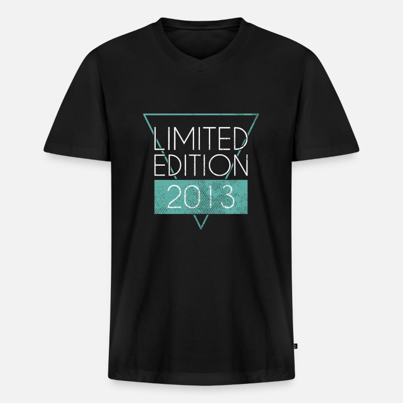 Limited Edition 2013 - Männer Premium Bio T-Shirt mit V-Ausschnitt - Schwarz