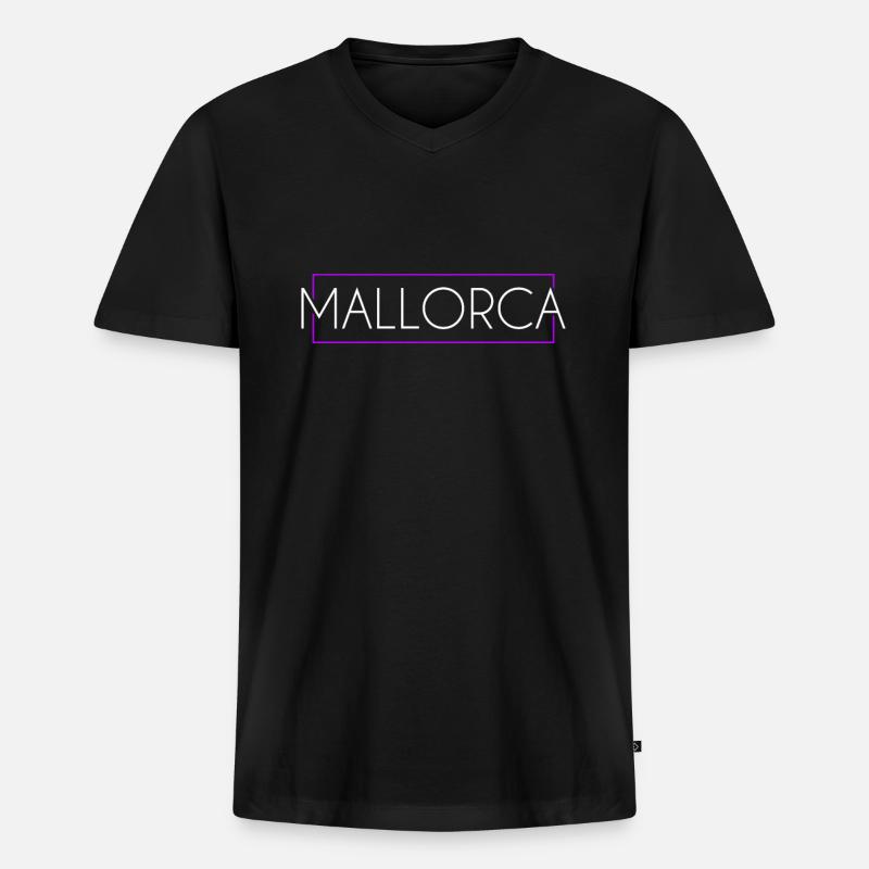 Mallorca Logo - Männer Premium Bio T-Shirt mit V-Ausschnitt - Schwarz