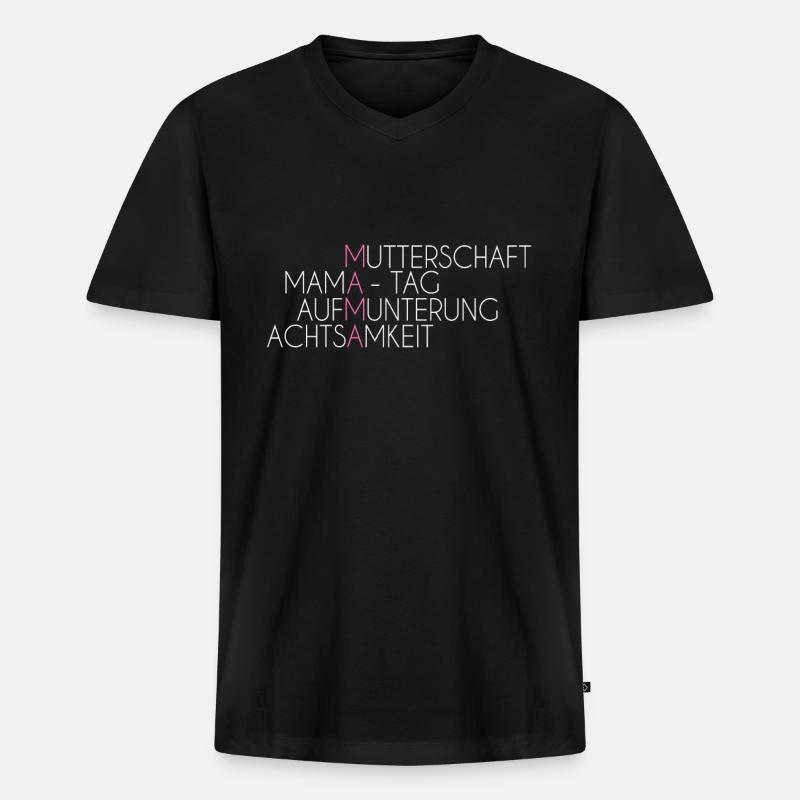 Mama Geschenk Spruch - Männer Premium Bio T-Shirt mit V-Ausschnitt - Schwarz