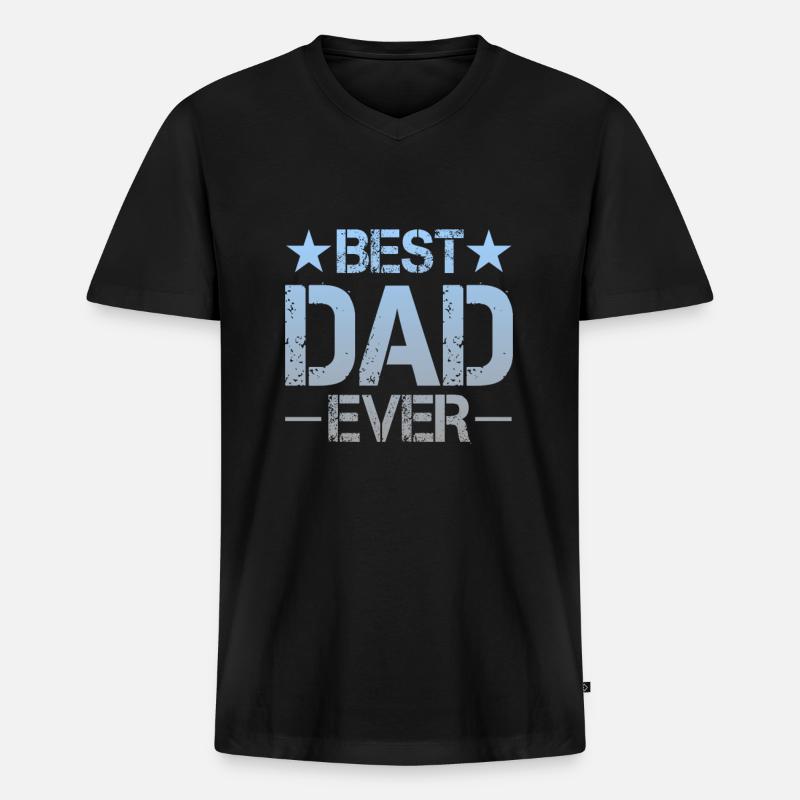 Bester Vater - Männer Premium Bio T-Shirt mit V-Ausschnitt - Schwarz