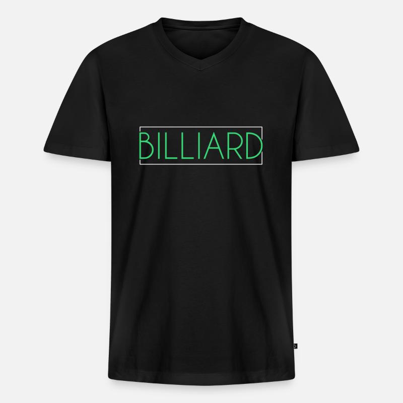 Billiard Schriftzug - Männer Premium Bio T-Shirt mit V-Ausschnitt - Schwarz