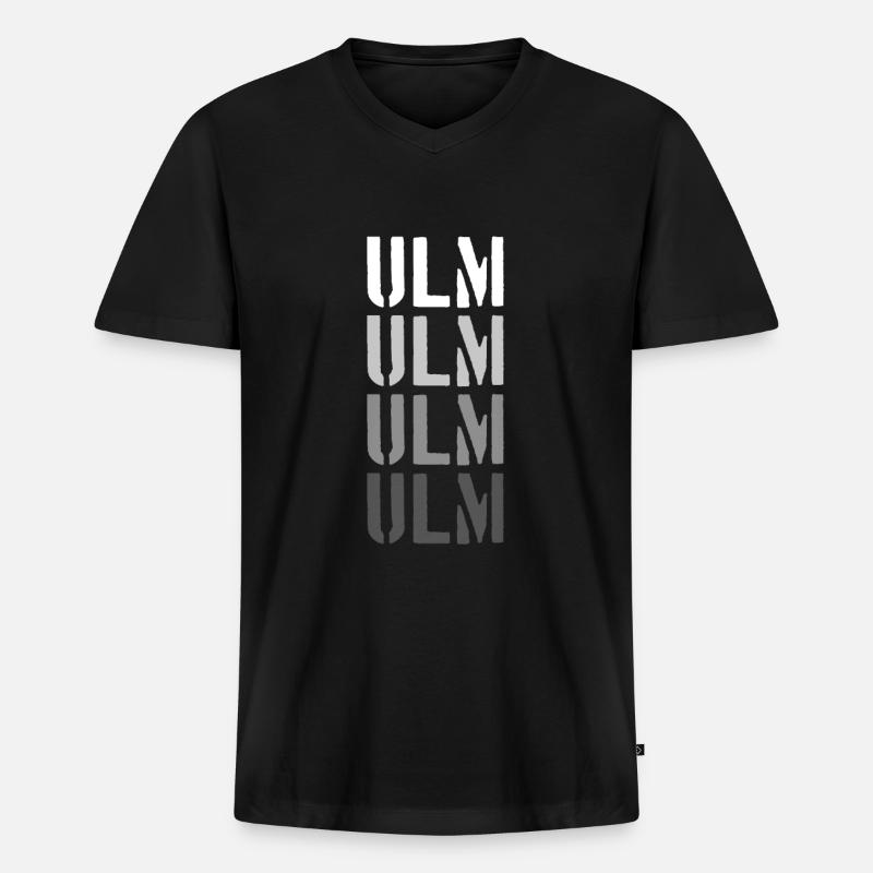 Ulm - Männer Premium Bio T-Shirt mit V-Ausschnitt - Schwarz