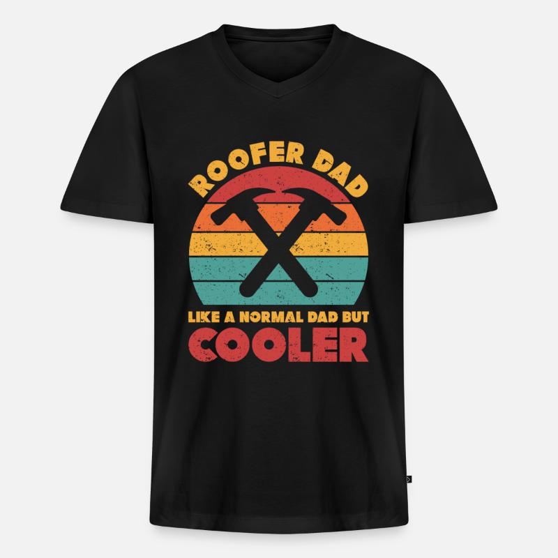 Dachdecker Geschenk Arbeit Handwerker Dachdecker - Männer Premium Bio T-Shirt mit V-Ausschnitt - Schwarz