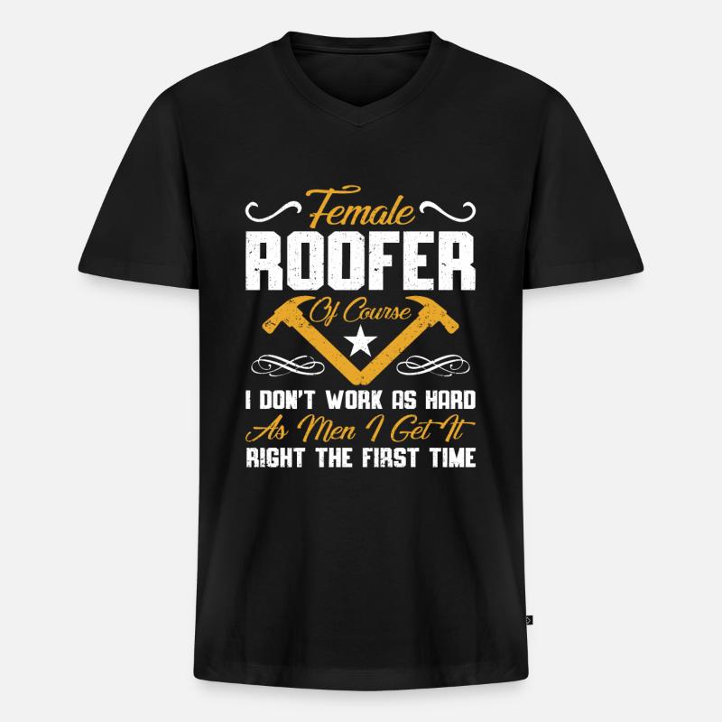 Dachdecker Geschenk Arbeit Handwerker Dachdecker - Männer Premium Bio T-Shirt mit V-Ausschnitt - Schwarz