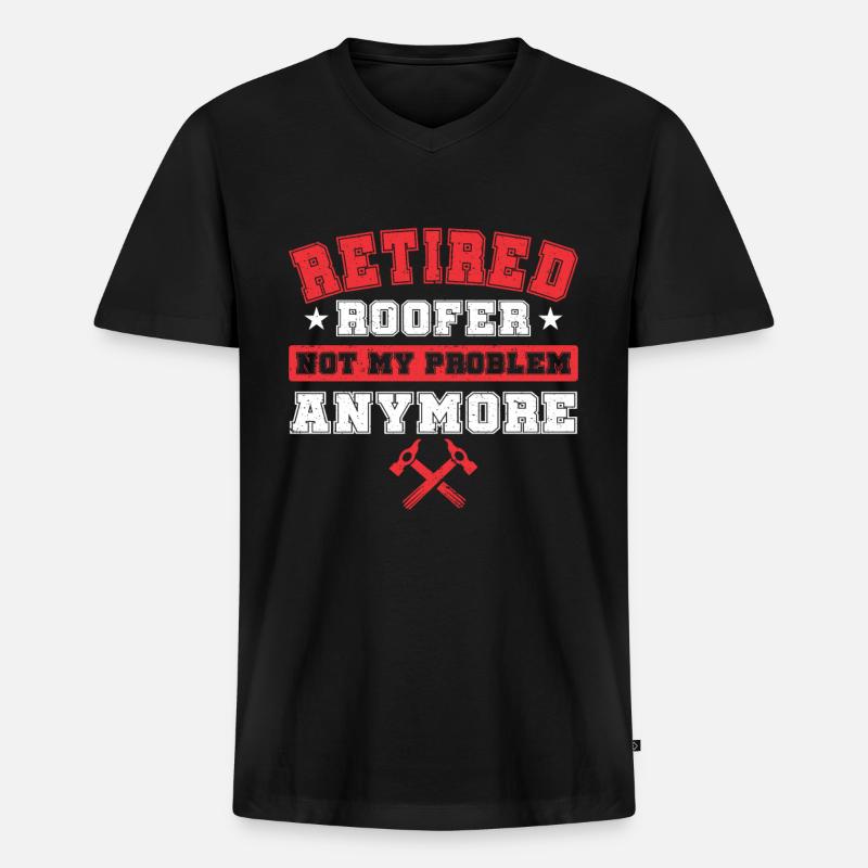Dachdecker Geschenk Arbeit Handwerker Dachdecker - Männer Premium Bio T-Shirt mit V-Ausschnitt - Schwarz