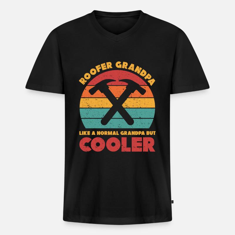 Dachdecker Geschenk Arbeit Handwerker Dachdecker - Männer Premium Bio T-Shirt mit V-Ausschnitt - Schwarz