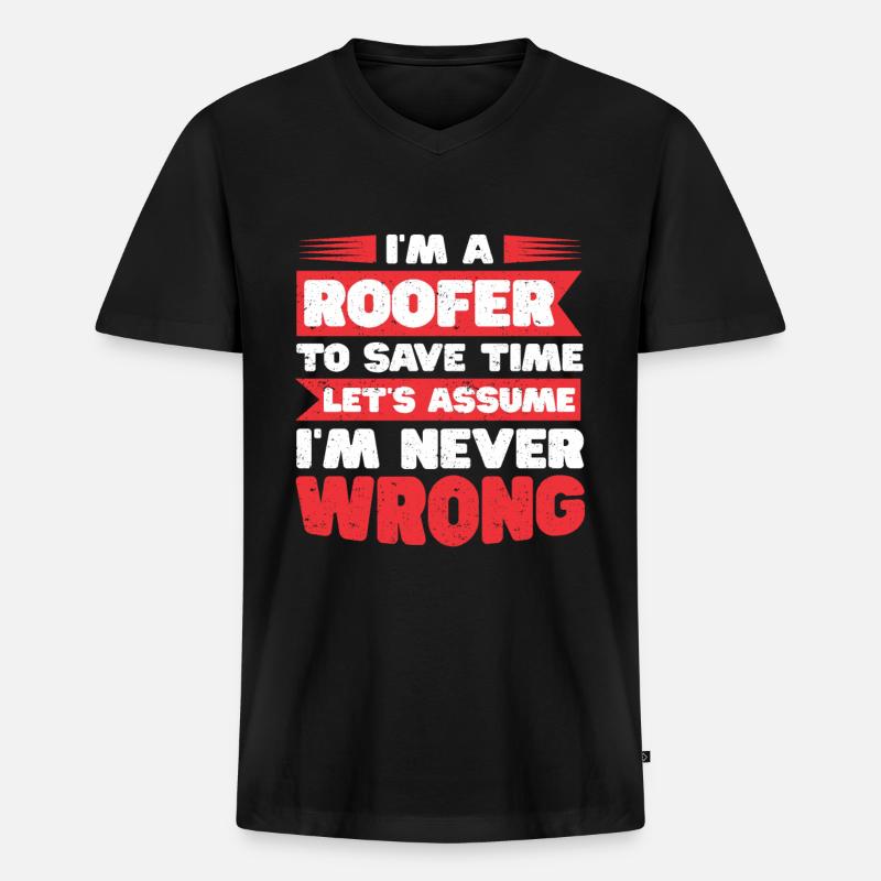Dachdecker Geschenk Arbeit Handwerker Dachdecker - Männer Premium Bio T-Shirt mit V-Ausschnitt - Schwarz
