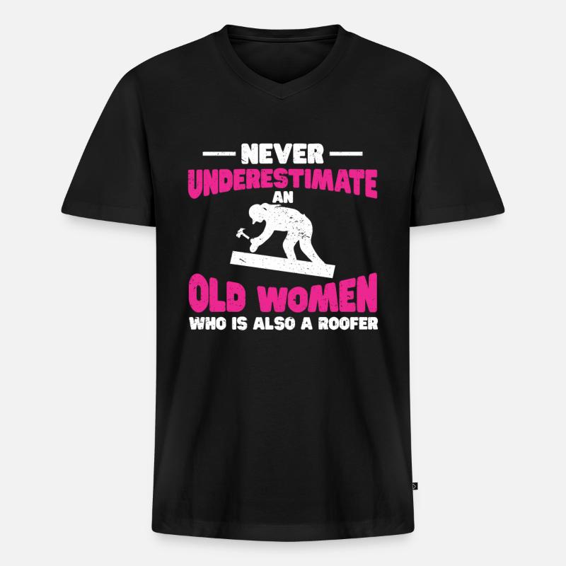 Dachdecker Geschenk Arbeit Handwerker Dachdecker - Männer Premium Bio T-Shirt mit V-Ausschnitt - Schwarz